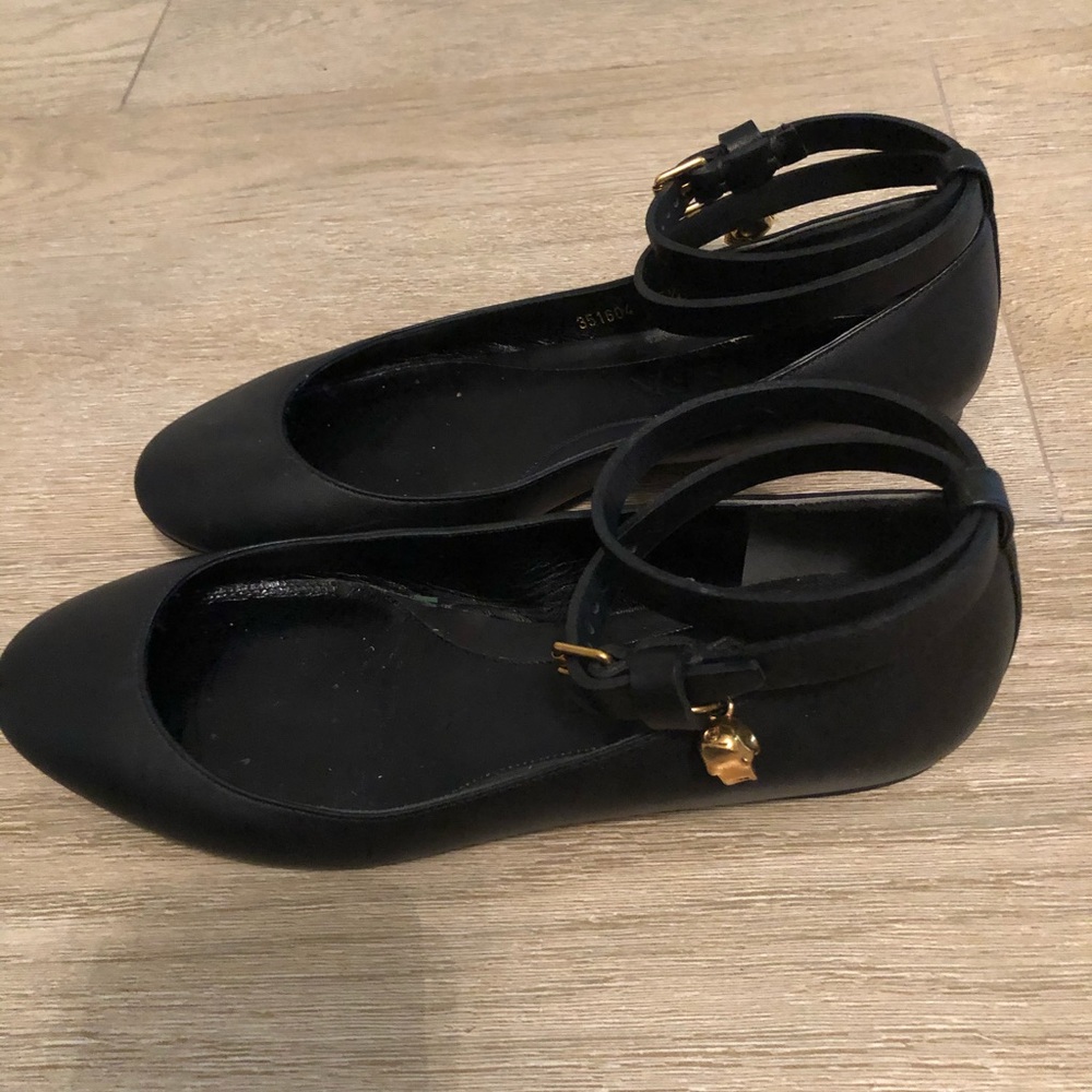 Alexander McQueen Ankle-Strap Ballet Flat black